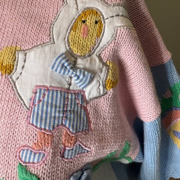 Vintage Eagle's Eye Collectibles Easter Whimsical Button Up Knit Sweater M - Picture 7 of 12